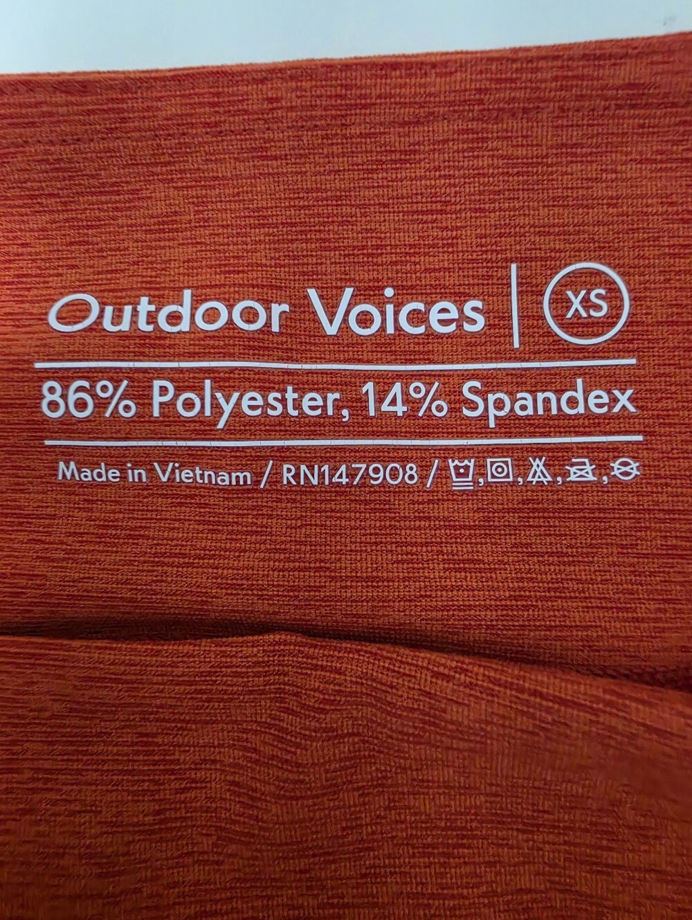 Outdoor Voices Orange 7/8 Athletic Leggings Style 294768 Sz XS - Picture 2 of 4